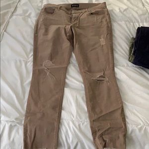 Express jean legging. Mid rise. Khaki. Never worn